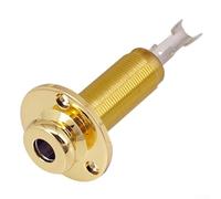RichVibe Electric Guitar End Pin Jack 6.35mm 1/4 Inch Socket Replacement Part Brass Construction Anti-Corrosion Black Gold Silver(Gold)