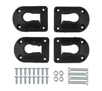 RichVibe Folding Table Leg Brackets Set, PP Plastic Connectors for 16mm Round Pipe, Easy Screw or Rivet Installation, for Camping Furniture Repair, Dining, Workbench and Outdoor Game Tables - Black