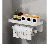 RichVibe For Kitchen Paper Towel Holder With Wall Mount And Shelf, Aluminum Alloy Material For Long Lasting Use And Convenience(B)