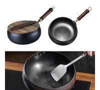 RichVibe Hand Forged Cast Iron Pot with for Big Belly Design, 26.5 x 13.5 x 27.5 cm, Induction & Gas Stoves, Black