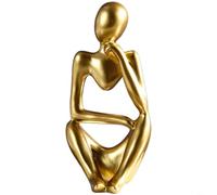 RichVibe Heart Shaped Resin Ornament, Nordic Minimalist Love Gesture Statue Home Decor, Modern Living Room Bedroom Office Tabletop Accent, Gold(C)