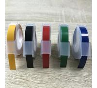 RichVibe Label Maker Embossing Refill Tape 6 mm x 3 Meters, 5 Colors (Yellow/Green/for Red/Blue/Black), for for DYMO 12813/12814/1610/1540/1535/1575/17266 and for MOTEX 5500A 5500B