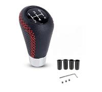 RichVibe Leather Gear Shift Knob Manual Transmission, 5-Speed Pattern with Aluminum Alloy Base, Ergonomic Design, For Standard Vehicles, for Red/Black/Blue