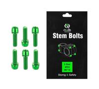 RichVibe M5 x 18 mm Stainless Steel Alloy Bolts Set, 6 Pcs Thread Rolling Handlebar Stem and Shifter Screws with PVD Coating in Red, Orange, Green, Blue for Bicycle Accessories