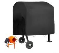 RichVibe Outdoor Concrete Mixer Cover Waterproof Windproof Snowproof sturdy Oxford Cloth Shield Easy Install with Straps for 5 Cu Ft Machines Black