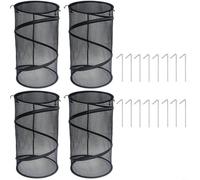 RichVibe Outdoor Plant Guard Cover with Mesh Ventilation Net Up Garden Growing Tent Protective Greenhouse Cage for Gardening with Stakes 36x58cm(2pcsBlack)