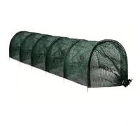 RichVibe Portable Garden Tunnel Greenhouse 10ft with Metal Frame, Protective Netting Plants Against Sun and Birds, Easy Setup Grow Tunnel Vegetables Flowers Herbs, Green