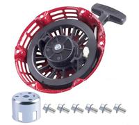 RichVibe Pull Starter for Honda Engines Duty Metal Recoil Starter with Cup for 4HP 5.5HP 6.5HP Motors Complete Replacement Kit Red White