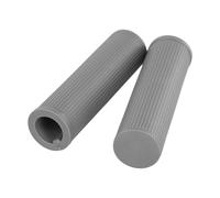 RichVibe Rubber Handlebar Covers Pair for Xiaomi 4 Pro Electric Scooter, Gray Anti-Slip Vertical Stripe Design, Wear-Resistant Material, Comfortable Grip for Private Land Riding