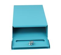 RichVibe Rustic Wall-Mount Letterbox, Secure Locking System, 2 Keys, Iron Construction, Outdoor Decor(Blue)
