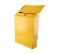 RichVibe Rustic Wall-Mount Letterbox, Secure Locking System, 2 Keys, Iron Construction, Outdoor Decor(Yellow)