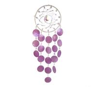 RichVibe Shell Wind Chime with Stones Garden Decor, Soothing Hanging Ornament Patio Outdoor Home Office, Blue(Purple)