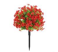 RichVibe Simulation Violet Ground Cover with Stakes, 35x16x18cm Artificial Flowers for Garden Landscape and Home Decor, Weatherproof Plastic Fake Plant Arrangement(G)