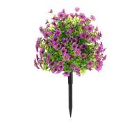 RichVibe Simulation Violet Ground Cover with Stakes, 35x16x18cm Artificial Flowers for Garden Landscape and Home Decor, Weatherproof Plastic Fake Plant Arrangement(C)
