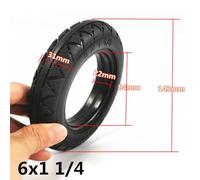 RichVibe Solid Rubber Tire 6 Inch 6x1-1/4 Replacement Wheel for Folding Bicycle, Electric Scooter, Mini Electric Car, Black