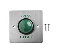 RichVibe Stainless Steel Door Release Button, 12-24VDC Push-to-Exit NO Switch for Access Control Systems, IK10 Rated, Silver Finish