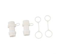 RichVibe Threaded Drain Assembly for Replacement for Igloo Coolers 50-165 QT, Leak-Proof with Tethered Cap, White for PP Drain Valve Kit Outdoor Ice Chest(2 sets)
