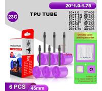 RichVibe Ultralight 23g 20 Inch 406 Bike Inner Tube for BMX Mountain Bikes, TPU Material with Reinforced Metal Valve, Fits 20x1.0-1.75 Rim Brake Disc Brake Wheelsets for Enhanced Hling Climbing Speed