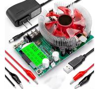 RichVibe USB Adjustable Electronic Load Tester 150W 200V 20A Constant Current Module with LCD Screen Fan for Battery DC Charger Power Line Testing