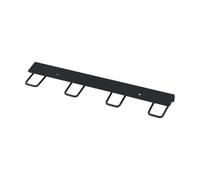 RichVibe Wall Mounted Metal Mug Holder with Hooks for Coffee Cups Storage No Drilling Installation Strong Load Bearing Kitchen Cabinet Organiser for Home or Office Space Saving(Black B)