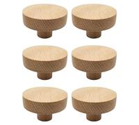 RichVibe Wood Knobs 10 Pack 1.4 Inch Round Wooden Cabinet Handles with Screws for Dresser Drawers Closet Doors Wardrobe Cupboard Furniture