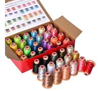 RICHWORD Machine Embroidery Thread 800m 40WT (108D/2), 40 Colors Polyester Embroidery Machine Yarn Set, Each Roll for Embroidery Machines and Sewing Machines