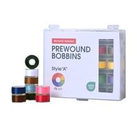 Richword Selected 25PCS Colors Size A Prewound Bobbins, Plastic Sided, 70D/2(60WT) Polyester Bobbin Thread for Single Needle Embroidery and Sewing Machine