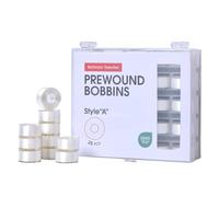 Richword White 25pcs Size A Prewound Bobbins, Plastic Sided, 70D/2(60WT) Polyester Bobbin Thread for Single Needle Embroidery and Sewing Machine