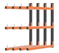 Riciakik Lumber Rack Wall Mount, Lumber Storage Rack, Heavy Duty Wood Storage Racks with 6-Level System, 720 lb Sturdy Garage Wood Organizer, Orange Lumber Metal Racks for Indoor and Outdoor (4 PACK)