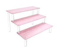 RICIPUSO Acrylic Display Stand, 3 Tier Pink Display Risers for Funko POP Figures, 9" Cupcakes Stand, Perfume Organizer, Riser for Display, Dessert Stand, Ornament Display Stand…