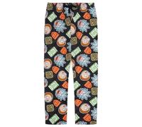 Rick and Morty 100% Cotton Mens Lounge Trousers All Over Print Pyjama Bottoms, Rick and Morty, XXL, Black