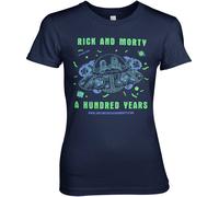 Rick And Morty A Hundred Years Girly Tee Damen T-Shirt Navy