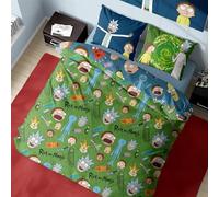 Rick and Morty Duvet Cover - Portals Pickle Rick Design - Official Reversible Bedding Set - Double Duvet Cover and Pillowcase Set