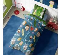 Rick and Morty Duvet Cover - Portals Pickle Rick Design - Official Reversible Bedding Set - Single Duvet Cover and Pillowcase Set