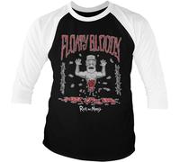 Rick And Morty Floaty Bloody Man Baseball 3/4 Sleeve Tee Longsleeve White-Black