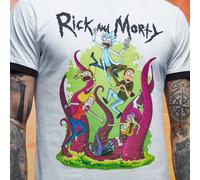 Rick and Morty Get Schwifty 70s Ringer Ringer - White/Black - XXL