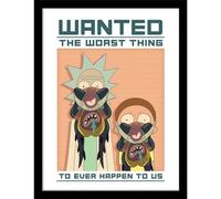 RICK AND MORTY Glory To Glorzo-Wanted Framed Poster (40cm x 30cm) (Multicoloured)