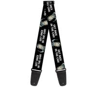 Rick and Morty Guitar Strap, Rick and Morty Rick Get Back In the Car Pose Black White, 2 Inches Wide, Black, 2" Wide - 29-54" Length