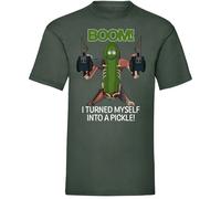 Rick And Morty I turned myself into a Pickle! T-Shirt green XL