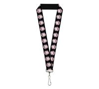 Rick and Morty Lanyard, Rick and Morty Rick Vaporwave Bullseye Black Blue Red White, Elastic, Multi-color, 44" x 1"