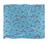 Rick and Morty Meeseeks Crowd Silky Touch Super Soft Throw Blanket 152 X 127 cm, White