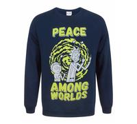 Rick And Morty Mens Peace Among Worlds SweatshirtXXL Navy Blue NS7314
