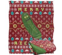 Rick And Morty Merry Rickmas Pickle Rick Christmas Blanket