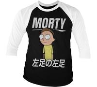 Rick And Morty Morty Smith Baseball 3/4 Sleeve Tee Longsleeve White-Black