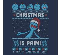 Rick and Morty Mr Meeseeks Pain Women's Christmas T-Shirt - Navy - M