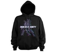 Rick and Morty Officially Licensed Glitch Hoodie (Black), Large
