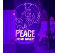 Rick and Morty Peace Among Worlds Figure Led Night Light Cool Xmas Gift for Kids Child Baby Bedroom Nightlight Lamp Rick & Morty