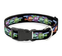 Rick and Morty Pet Collar, Dog Collar Plastic Buckle, Morty Screaming Face Black Multi Color, 7 to 8.5 Inches 0.5 Inch Wide