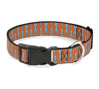 Rick and Morty Pet Collar, Dog Collar Plastic Buckle, Mr. Meeseeks Poses Flip Orange, 11 to 16.5 Inches 1.0 Inch Wide