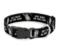 Rick and Morty Pet Collar, Dog Collar Plastic Buckle, Rick and Morty Rick Get Back in The Car Pose Black White, 16 to 23 Inches 1.5 Inch Wide